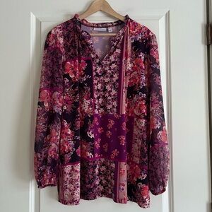 Susan Graver Floral Liquid Knit Top
